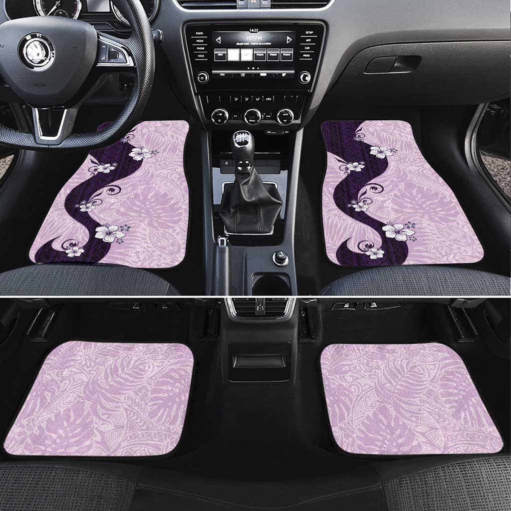 Polynesia Hibiscus Car Mats Thistle Curve Motif LT05 Set 4pcs Purple - Polynesian Pride