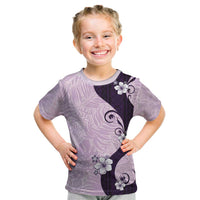 Polynesia Hibiscus Kid T Shirt Thistle Curve Motif LT05 Purple - Polynesian Pride
