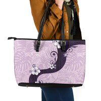 Polynesia Hibiscus Leather Tote Bag Thistle Curve Motif LT05 - Polynesian Pride