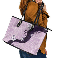 Polynesia Hibiscus Leather Tote Bag Thistle Curve Motif LT05 - Polynesian Pride