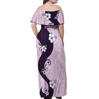 Polynesia Hibiscus Off Shoulder Maxi Dress Thistle Curve Motif LT05 - Polynesian Pride