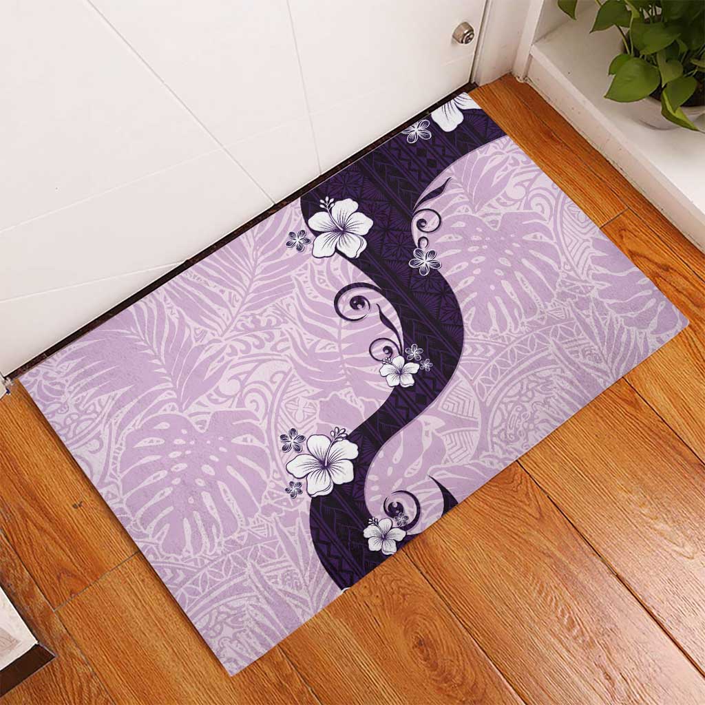 Polynesia Hibiscus Rubber Doormat Thistle Curve Motif LT05 - Polynesian Pride