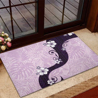 Polynesia Hibiscus Rubber Doormat Thistle Curve Motif LT05 - Polynesian Pride