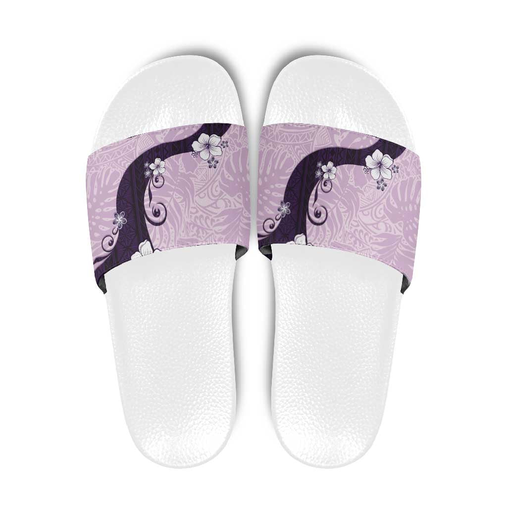 Polynesia Hibiscus Slide Sandals Thistle Curve Motif LT05 Purple - Polynesian Pride