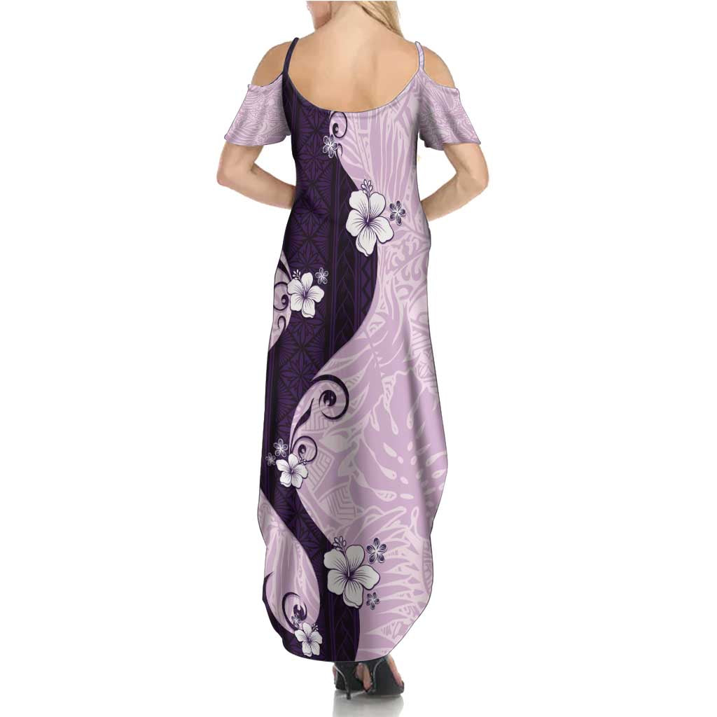 Polynesia Hibiscus Summer Maxi Dress Thistle Curve Motif LT05 - Polynesian Pride