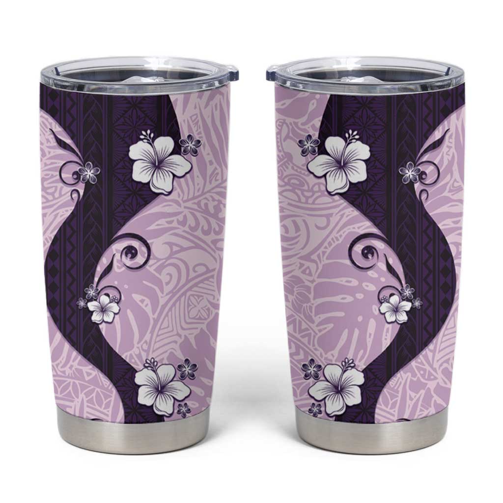 Polynesia Hibiscus Tumbler Cup Thistle Curve Motif LT05 Purple - Polynesian Pride