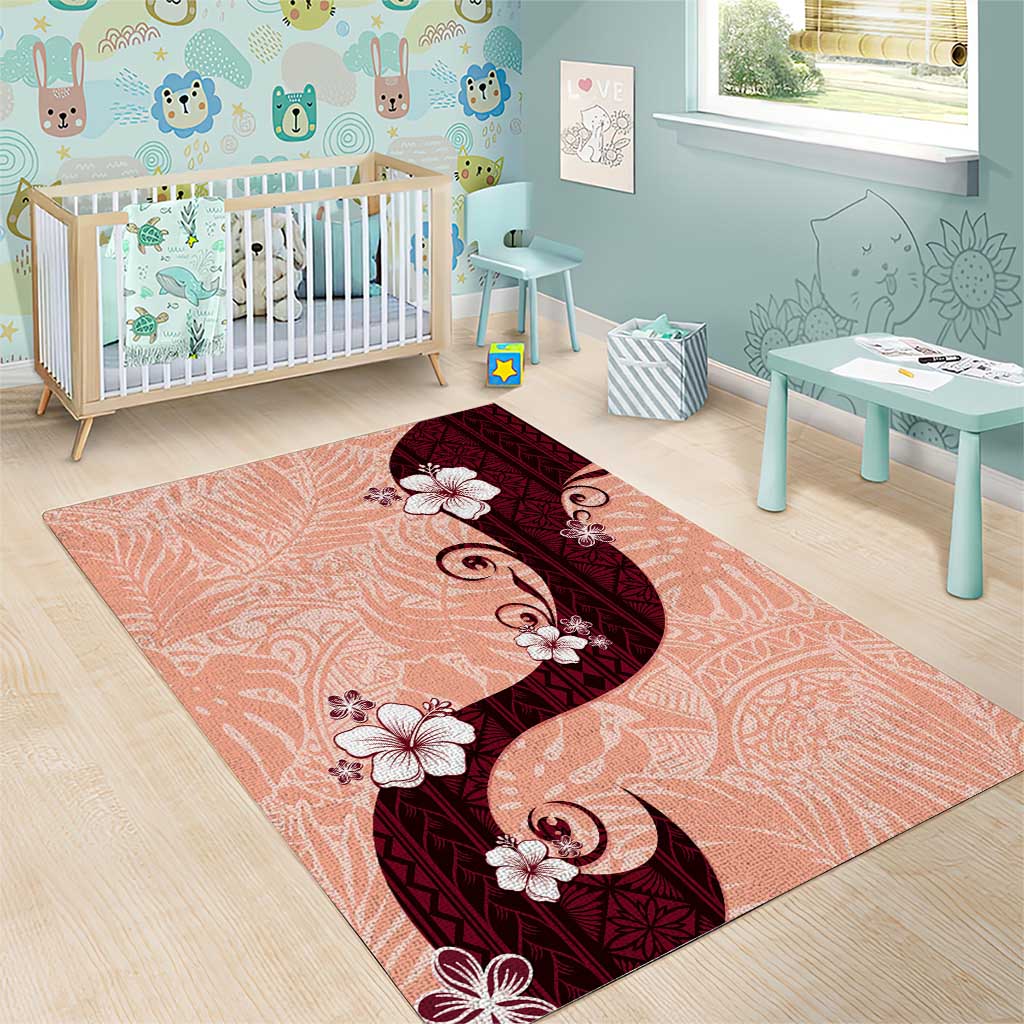 Polynesia Hibiscus Area Rug Rose Bud Curve Motif LT05 - Polynesian Pride