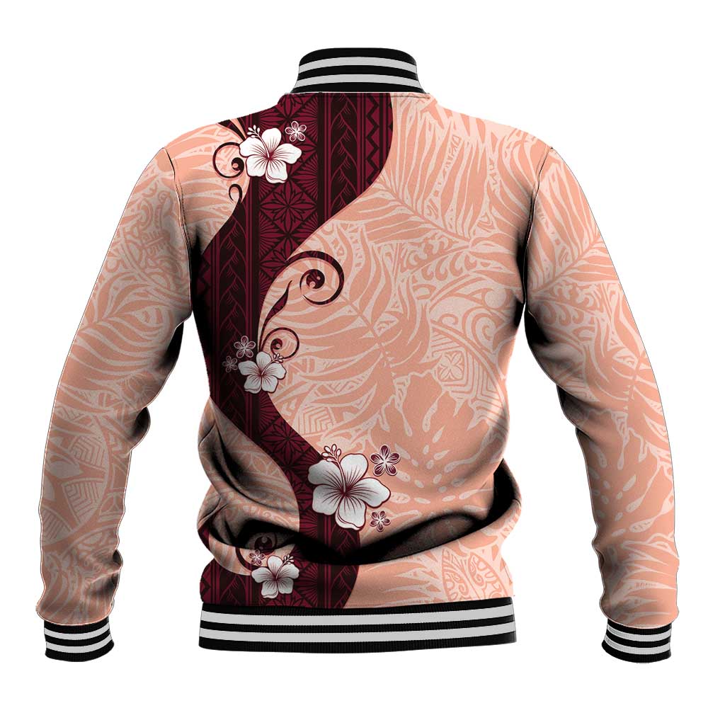 Polynesia Hibiscus Baseball Jacket Rose Bud Curve Motif LT05 - Polynesian Pride