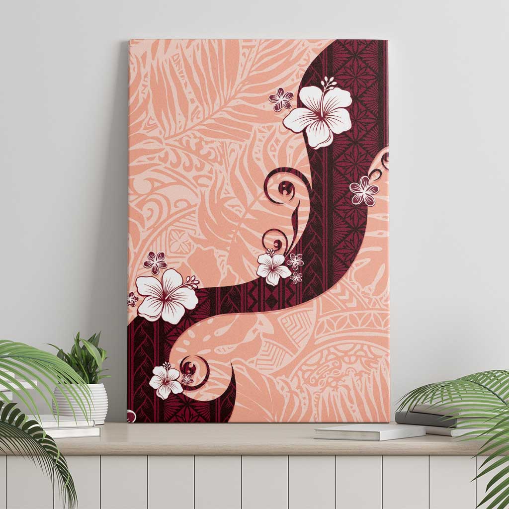 Polynesia Hibiscus Canvas Wall Art Rose Bud Curve Motif LT05 - Polynesian Pride
