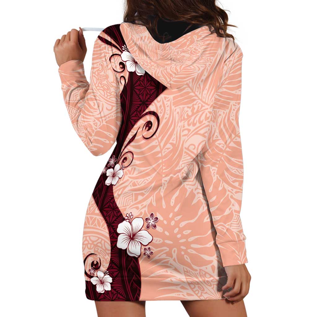 Polynesia Hibiscus Hoodie Dress Rose Bud Curve Motif LT05 - Polynesian Pride