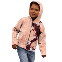 Polynesia Hibiscus Kid Hoodie Rose Bud Curve Motif LT05 - Polynesian Pride