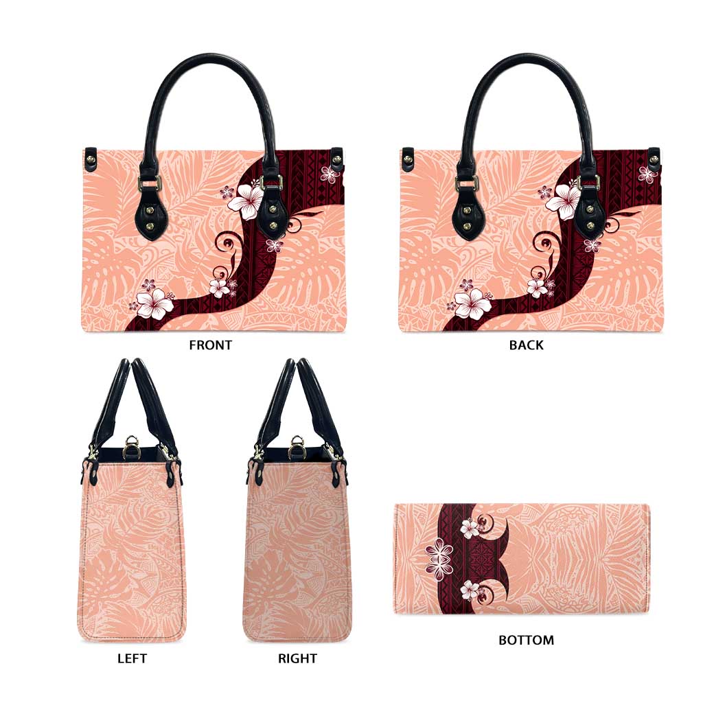Polynesia Hibiscus Leather Bag Rose Bud Curve Motif LT05 - Polynesian Pride
