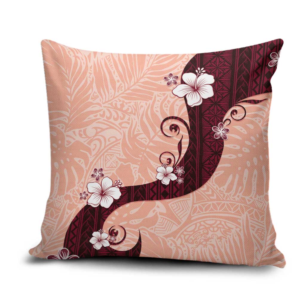 Polynesia Hibiscus Pillow Cover Rose Bud Curve Motif LT05 Red - Polynesian Pride