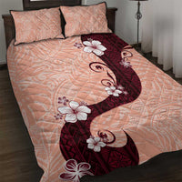 Polynesia Hibiscus Quilt Bed Set Rose Bud Curve Motif LT05 Red - Polynesian Pride