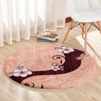 Polynesia Hibiscus Round Carpet Rose Bud Curve Motif LT05 - Polynesian Pride