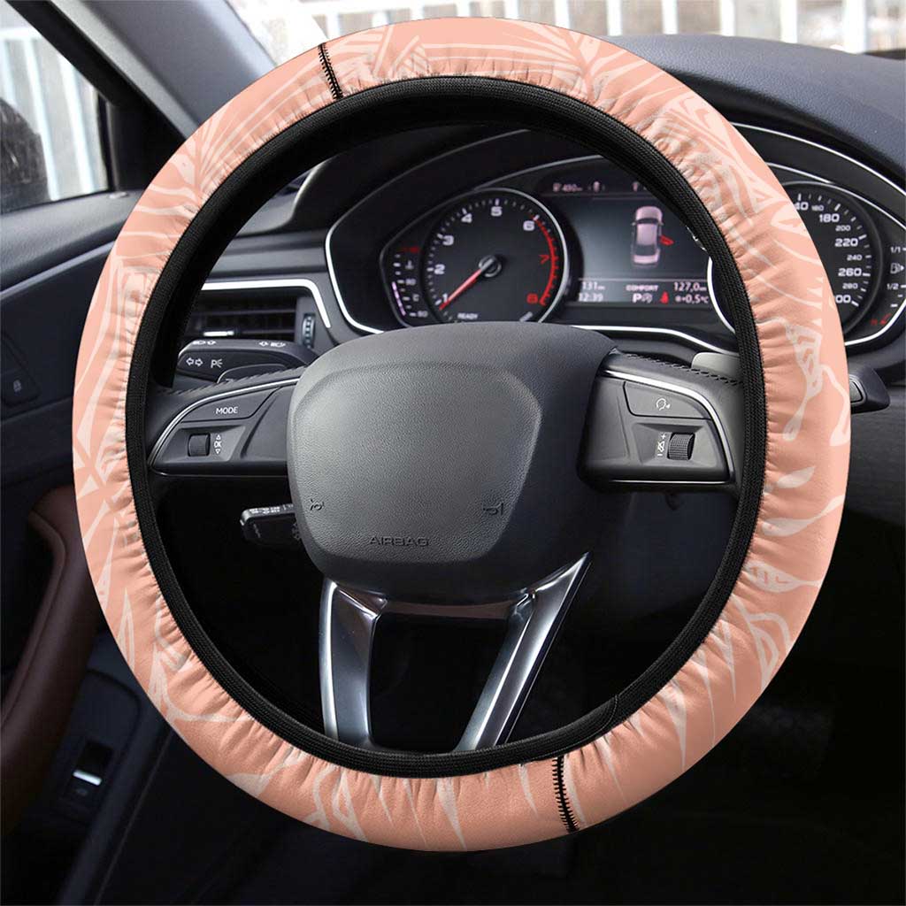 Polynesia Hibiscus Steering Wheel Cover Rose Bud Curve Motif LT05 - Polynesian Pride