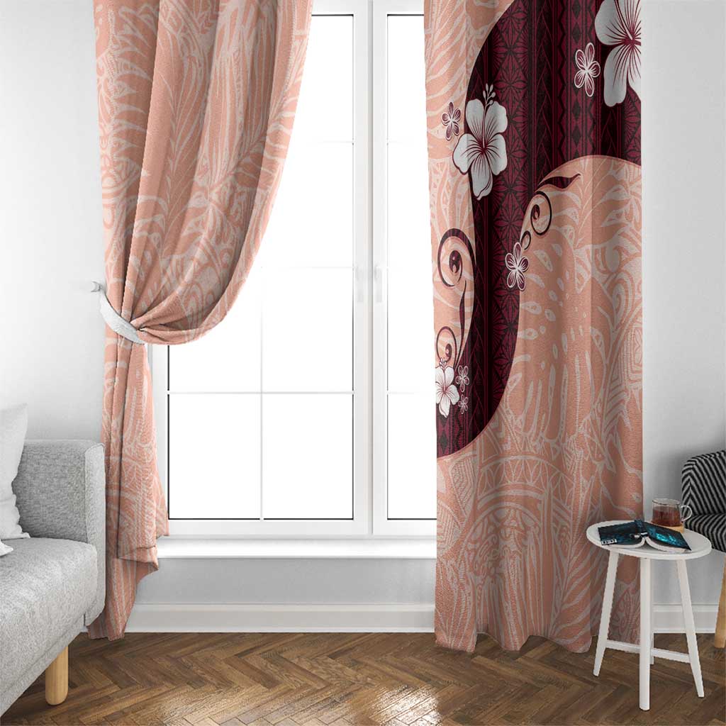 Polynesia Hibiscus Window Curtain Rose Bud Curve Motif LT05 - Polynesian Pride