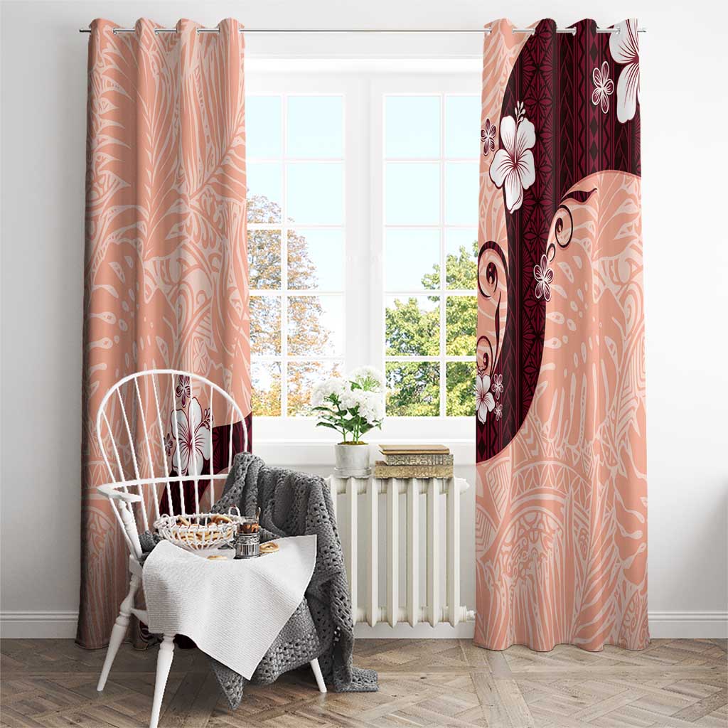 Polynesia Hibiscus Window Curtain Rose Bud Curve Motif LT05 - Polynesian Pride