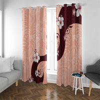 Polynesia Hibiscus Window Curtain Rose Bud Curve Motif LT05 With Grommets Red - Polynesian Pride