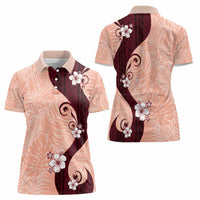 Polynesia Hibiscus Women Polo Shirt Rose Bud Curve Motif LT05 - Polynesian Pride