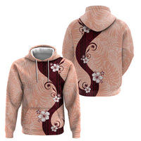 Polynesia Hibiscus Zip Hoodie Rose Bud Curve Motif LT05 - Polynesian Pride