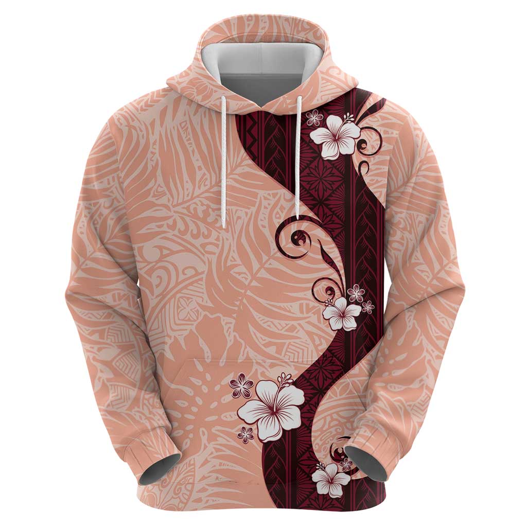 Polynesia Hibiscus Zip Hoodie Rose Bud Curve Motif LT05 - Polynesian Pride