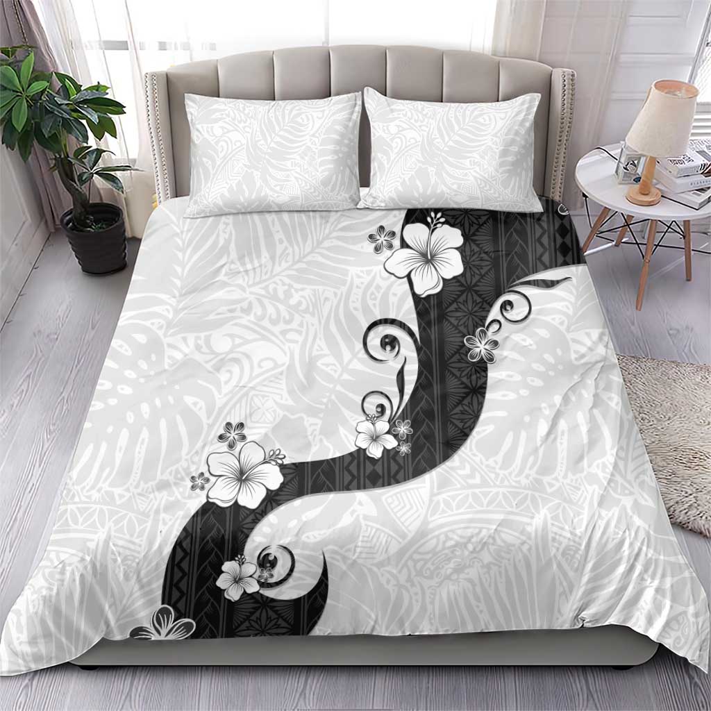 Polynesia Hibiscus Bedding Set White Curve Motif LT05 - Polynesian Pride