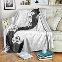 Polynesia Hibiscus Blanket White Curve Motif LT05 White - Polynesian Pride