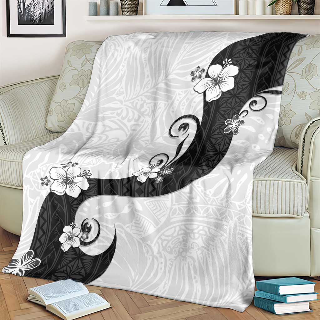 Polynesia Hibiscus Blanket White Curve Motif LT05 - Polynesian Pride
