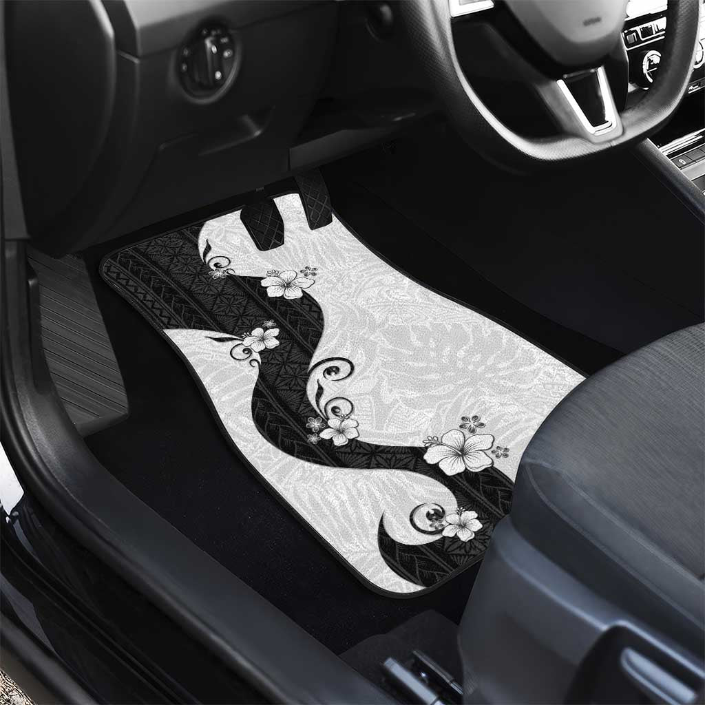 Polynesia Hibiscus Car Mats White Curve Motif LT05 - Polynesian Pride