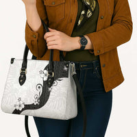 Polynesia Hibiscus Leather Bag White Curve Motif LT05 - Polynesian Pride