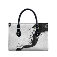 Polynesia Hibiscus Leather Bag White Curve Motif LT05 - Polynesian Pride