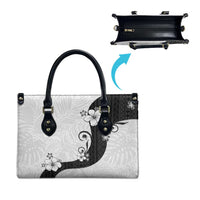 Polynesia Hibiscus Leather Bag White Curve Motif LT05 - Polynesian Pride
