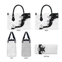 Polynesia Hibiscus Leather Bag White Curve Motif LT05 - Polynesian Pride