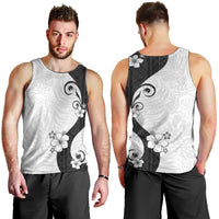 Polynesia Hibiscus Men Tank Top White Curve Motif LT05 - Polynesian Pride