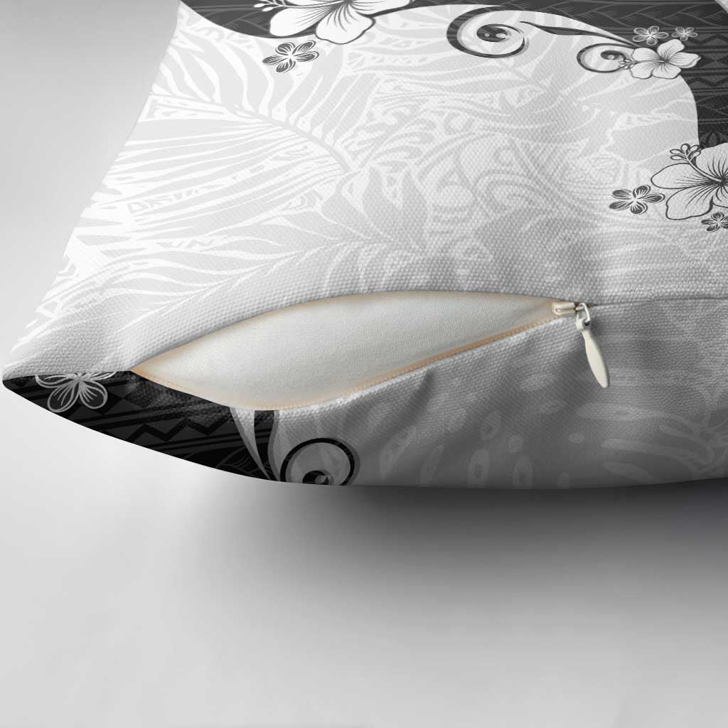 Polynesia Hibiscus Pillow Cover White Curve Motif LT05 - Polynesian Pride