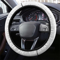 Polynesia Hibiscus Steering Wheel Cover White Curve Motif LT05 - Polynesian Pride