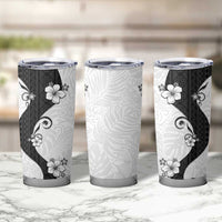 Polynesia Hibiscus Tumbler Cup White Curve Motif LT05 - Polynesian Pride