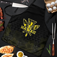 Aloha Hawaii Kahili Apron Kanaka Maoli With Kakau Pattern LT05 Black - Polynesian Pride