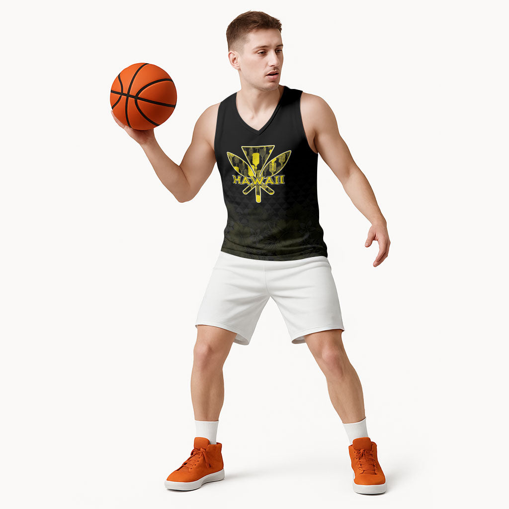 Personalised Aloha Hawaii Kahili Basketball Jersey Kanaka Maoli With Kakau Pattern LT05 - Polynesian Pride