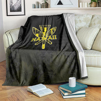 Aloha Hawaii Kahili Blanket Kanaka Maoli With Kakau Pattern LT05 Black - Polynesian Pride