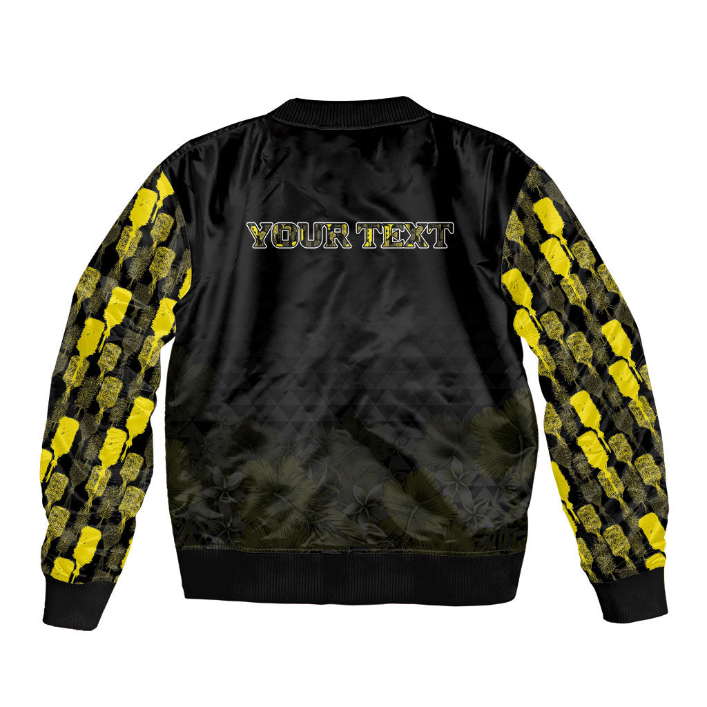 Personalised Aloha Hawaii Kahili Bomber Jacket Kanaka Maoli With Kakau Pattern LT05 - Polynesian Pride