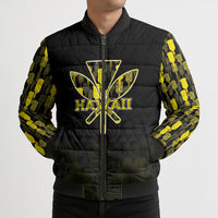 Personalised Aloha Hawaii Kahili Bomber Puffer Jacket Kanaka Maoli With Kakau Pattern LT05 - Polynesian Pride