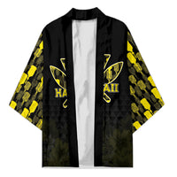 Personalised Aloha Hawaii Kahili Kimono Kanaka Maoli With Kakau Pattern LT05 Unisex Black - Polynesian Pride