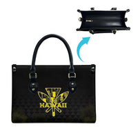 Aloha Hawaii Kahili Leather Bag Kanaka Maoli With Kakau Pattern LT05 - Polynesian Pride