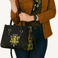 Aloha Hawaii Kahili Leather Bag Kanaka Maoli With Kakau Pattern LT05 - Polynesian Pride