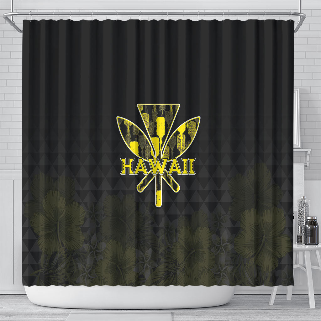 Aloha Hawaii Kahili Shower Curtain Kanaka Maoli With Kakau Pattern LT05 - Polynesian Pride