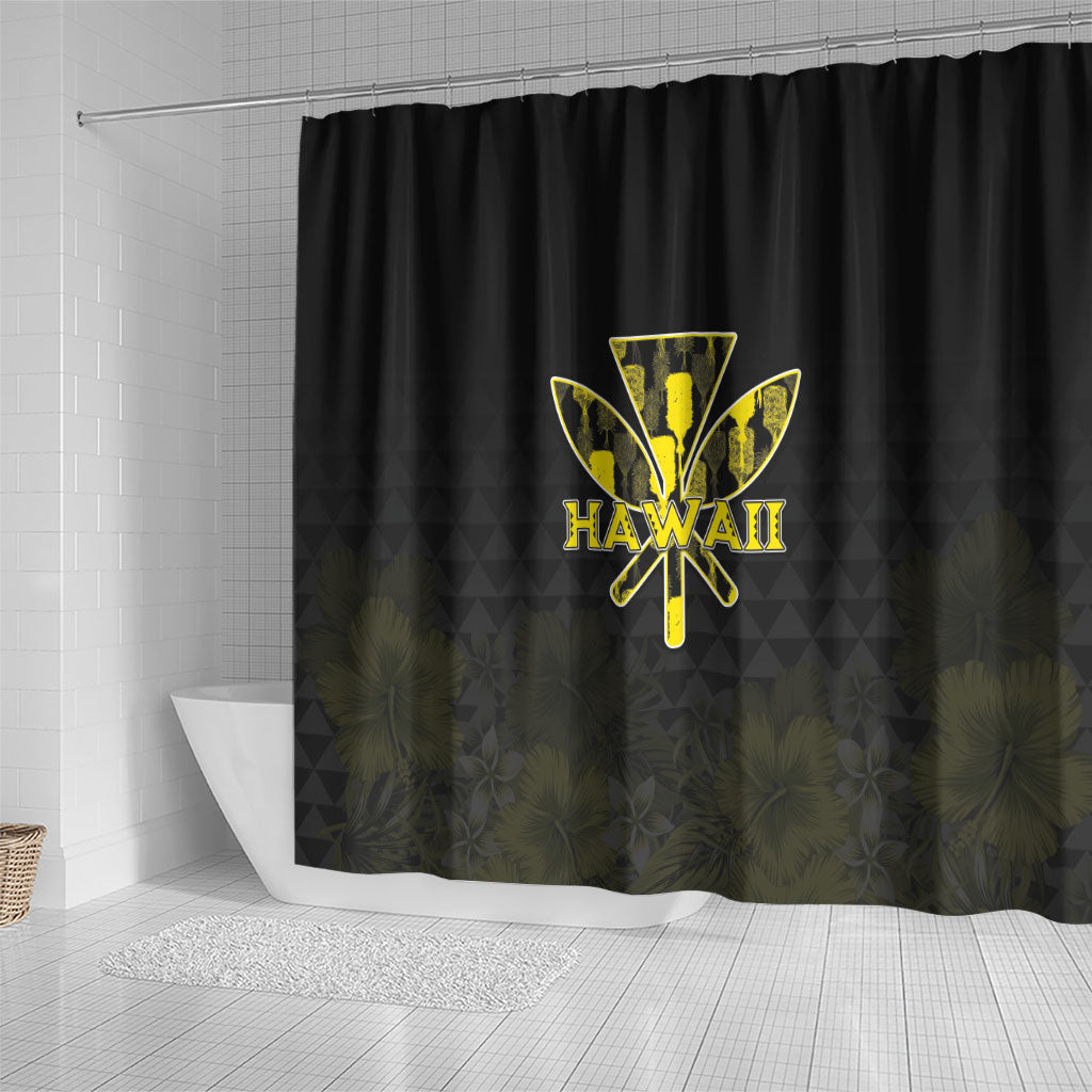 Aloha Hawaii Kahili Shower Curtain Kanaka Maoli With Kakau Pattern LT05 - Polynesian Pride