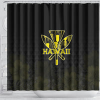 Aloha Hawaii Kahili Shower Curtain Kanaka Maoli With Kakau Pattern LT05 - Polynesian Pride