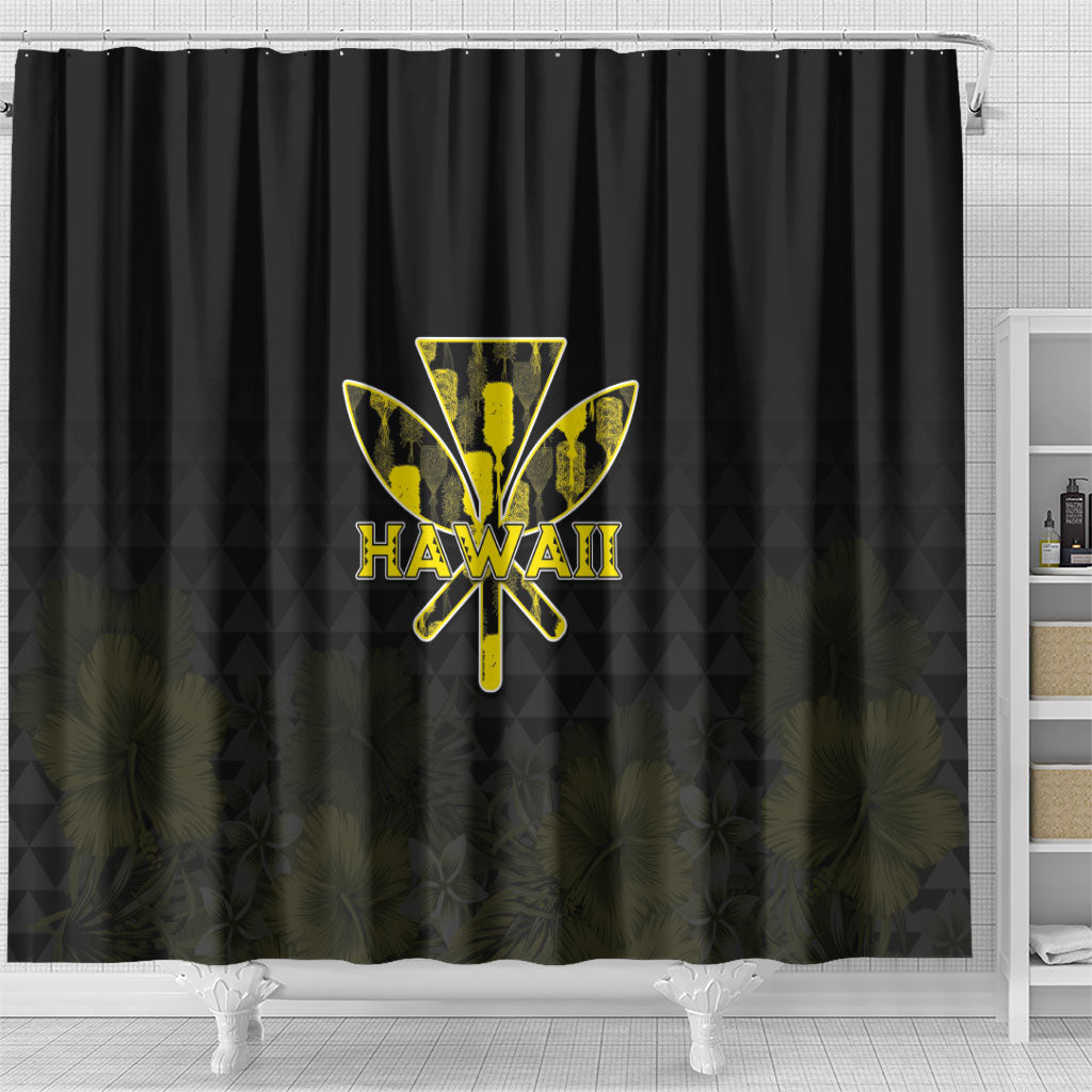 Aloha Hawaii Kahili Shower Curtain Kanaka Maoli With Kakau Pattern LT05 - Polynesian Pride